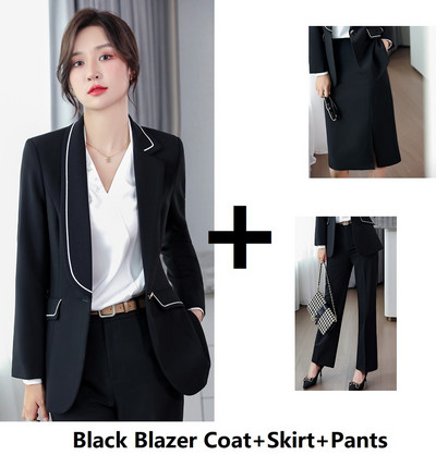 Kiváló minőségű szövet formális egyenruha formatervezés nadrágkosztümök OL stílusok női üzleti munkaruházat blézer Karrier Interjú Állásnadrág szett