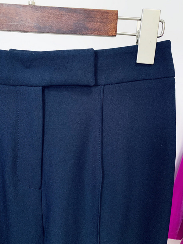 Nagy divat, legújabb, 2022-es Runway tervezői öltöny szett női egygombos blézer, lobogó nadrágkosztüm, elegáns irodai női ruhák