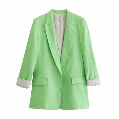 PSEEWE szett női 2 darabos elegáns rózsaszín blézer női elegáns széles szárú nadrág szettek üzleti irodai alkalmi zöld blézerruha