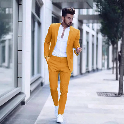 2022 Alkalmi divat Luxus üzleti férfi öltöny esküvői partira Szmoking Slim Fit Peak Lapel Rózsaszín férfi öltöny (kabát+nadrág)