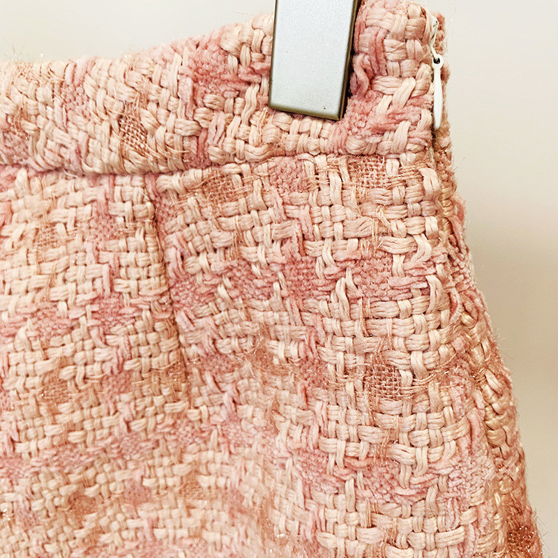 Női rövidnadrág blézer öltöny 2022 új őszi fényes selyem tweed blézer öltöny kétrészes készletek kiváló minőségű, elegáns koreai