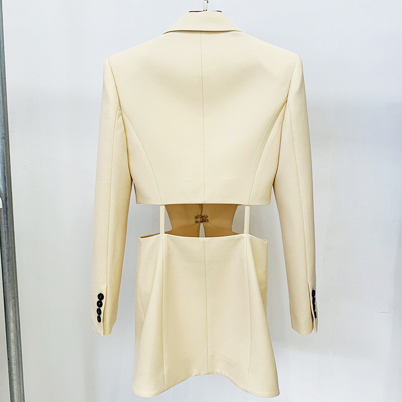 Nadrág blézer szettek Hálós üreges hát nélküli dzseki Egyenes nadrág Blézerek Női öltönyök Elegáns Stílusos Kétrészes szettek koreai