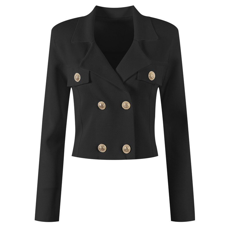 Márkatervező tavaszi női ruhák 2023-as évjárat, elegáns arany oroszlángombos kötött kardigán+mini ruha, kétrészes női készletek