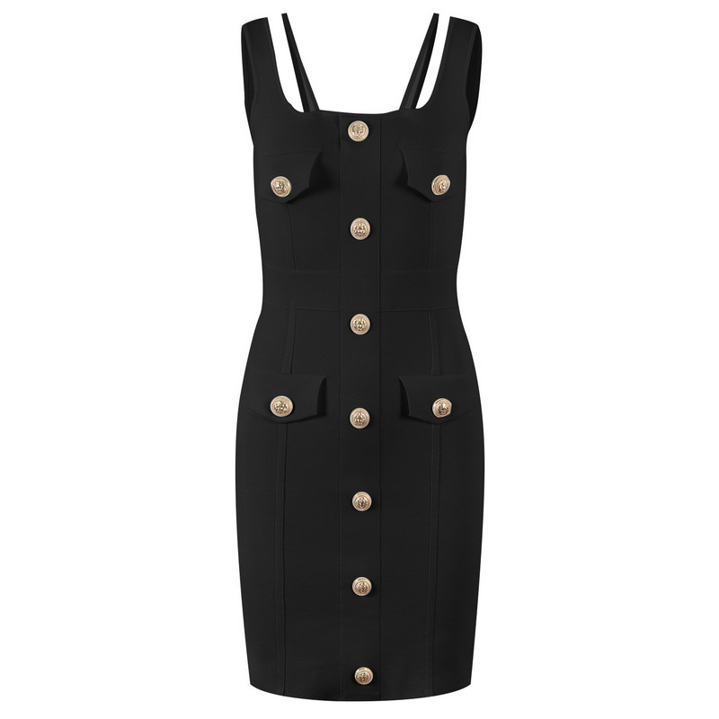 Márkatervező tavaszi női ruhák 2023-as évjárat, elegáns arany oroszlángombos kötött kardigán+mini ruha, kétrészes női készletek