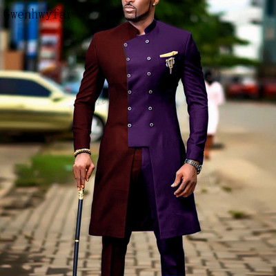 Gwenhwyfar öltönyök férfiaknak vőlegény szmoking indiai esküvői viselet alkalmi férfi blézer férfi bordó öltöny karcsú esküvői öltöny (kabát+nadrág)
