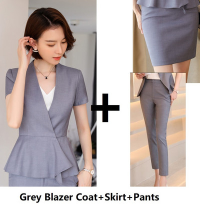 Női kétrészes öltöny blézer és nadrágok és szoknya nőknek Karrierinterjú OL Stílusok Professzionális dzsekik Kabát nadrágkosztümök