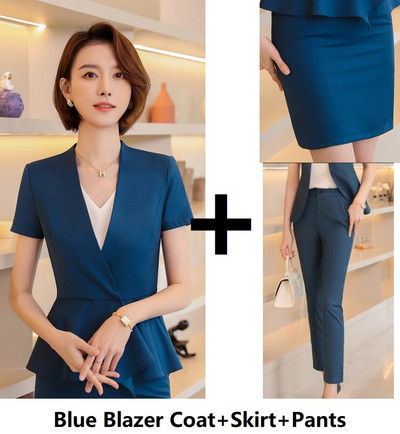 Női kétrészes öltöny blézer és nadrágok és szoknya nőknek Karrierinterjú OL Stílusok Professzionális dzsekik Kabát nadrágkosztümök