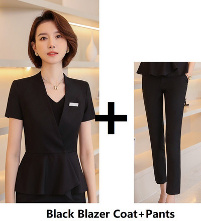 Női kétrészes öltöny blézer és nadrágok és szoknya nőknek Karrierinterjú OL Stílusok Professzionális dzsekik Kabát nadrágkosztümök