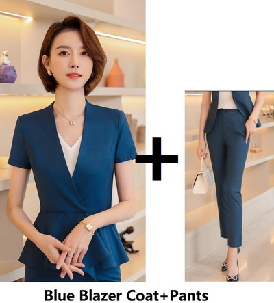 Női kétrészes öltöny blézer és nadrágok és szoknya nőknek Karrierinterjú OL Stílusok Professzionális dzsekik Kabát nadrágkosztümök