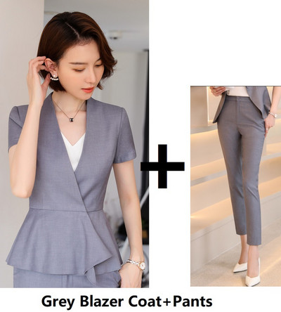 Női kétrészes öltöny blézer és nadrágok és szoknya nőknek Karrierinterjú OL Stílusok Professzionális dzsekik Kabát nadrágkosztümök