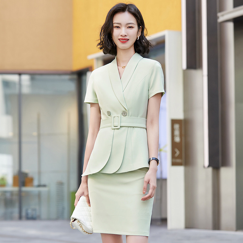 2 részes szett öltöny blézer övvel és nadrággal és szoknyával nőknek Karrierinterjú OL Stílusok Professzionális blézerek Kabát nadrágkosztümök