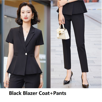 2021-es női 2 részes szett öltöny blézer és nadrágok és szoknya nőknek Karrierinterjú OL Styles Professzionális blézerek Kabát nadrágkosztümök