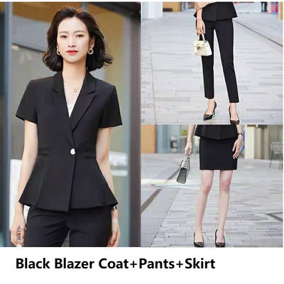 2021-es női 2 részes szett öltöny blézer és nadrágok és szoknya nőknek Karrierinterjú OL Styles Professzionális blézerek Kabát nadrágkosztümök
