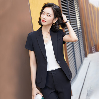 2021 Woman 2 Piece Set Suit Blazer and Trousers & Skirt for Women Συνέντευξη καριέρας OL Styles Professional Blazers Coat Παντελόνι Κοστούμια