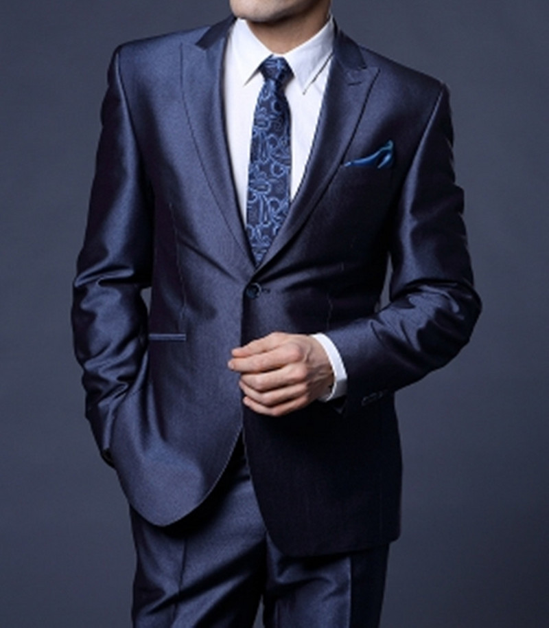 2023-as divat, alkalmi, egyedi gyártású vőlegény szmoking sötétkék, csúcs hajtókás esküvői/bálozói legjobb férfi öltönyök (kabát+nadrág+mellény)