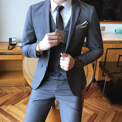 Blézerek mellény nadrág férfi háromrészes üzleti férfi öltöny Boutique Slim Fit 2022 nagy formális buli esküvői rutin kabát