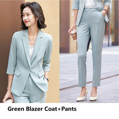 Új, 2021-es női 2 részes szett öltöny blézer és női nadrág Karrierinterjú OL Stílusok Professzionális blézerek Kabát nadrágkosztümök