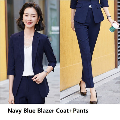 Új, 2021-es női 2 részes szett öltöny blézer és női nadrág Karrierinterjú OL Stílusok Professzionális blézerek Kabát nadrágkosztümök
