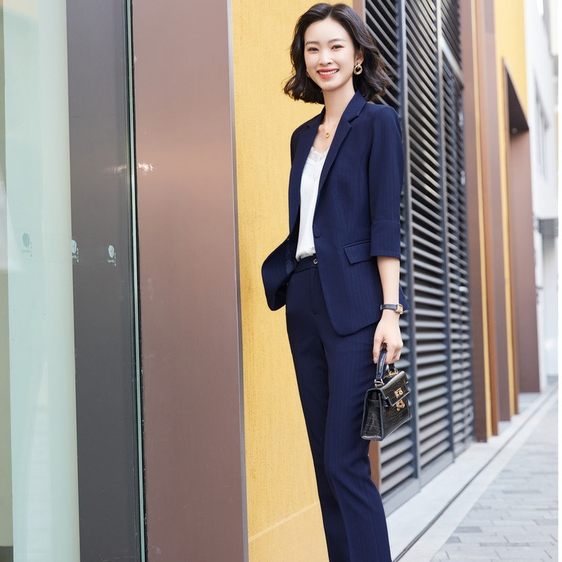 Új, 2021-es női 2 részes szett öltöny blézer és női nadrág Karrierinterjú OL Stílusok Professzionális blézerek Kabát nadrágkosztümök