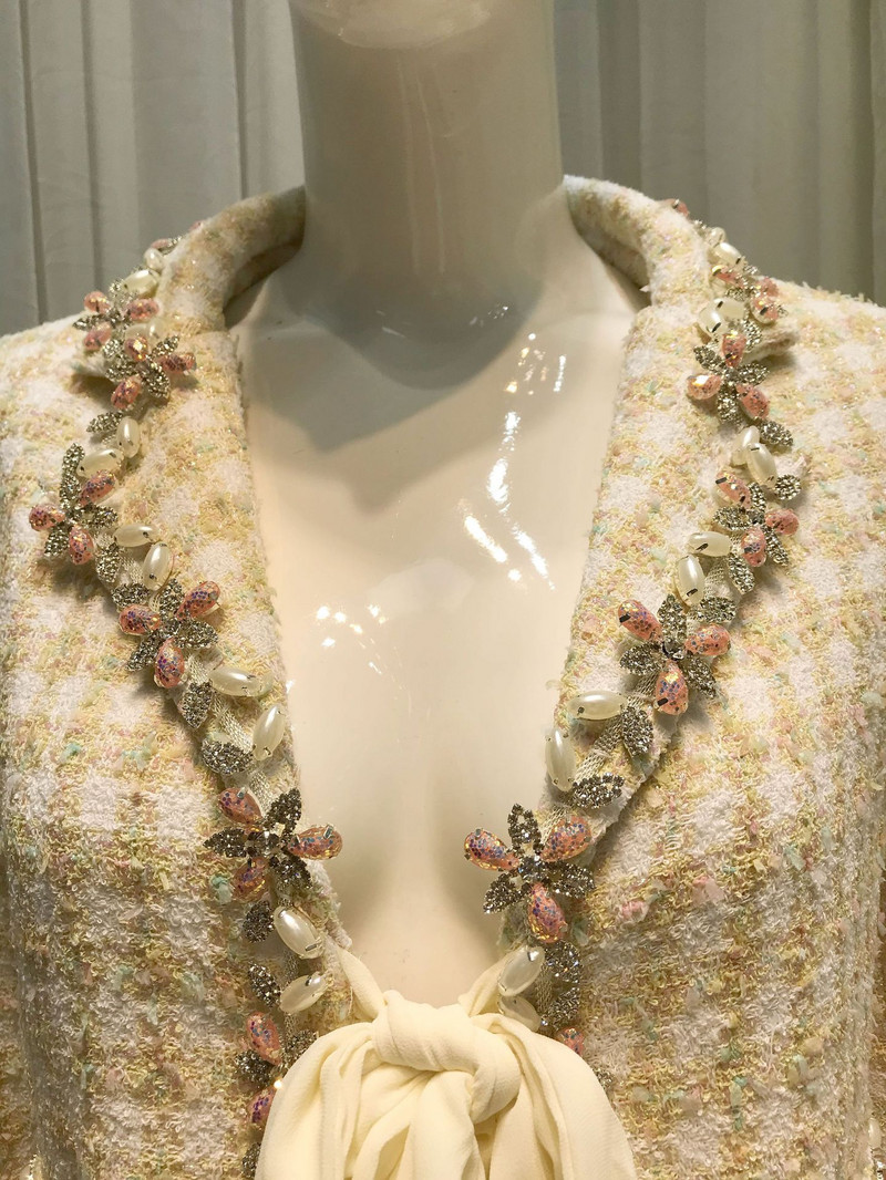 2 részes szettek női ruhák születésnapi parti blézer kabátok mini szoknya Vintage kockás gyöngy gyöngysor luxus márka dizájn koreai stílus