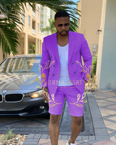 Testre szabott menta zöld, duplasoros férfi öltönyök rövid nadrágok nyári strand vőlegény öltöny Alkalmi üzleti esküvői legjobb férfi blézer