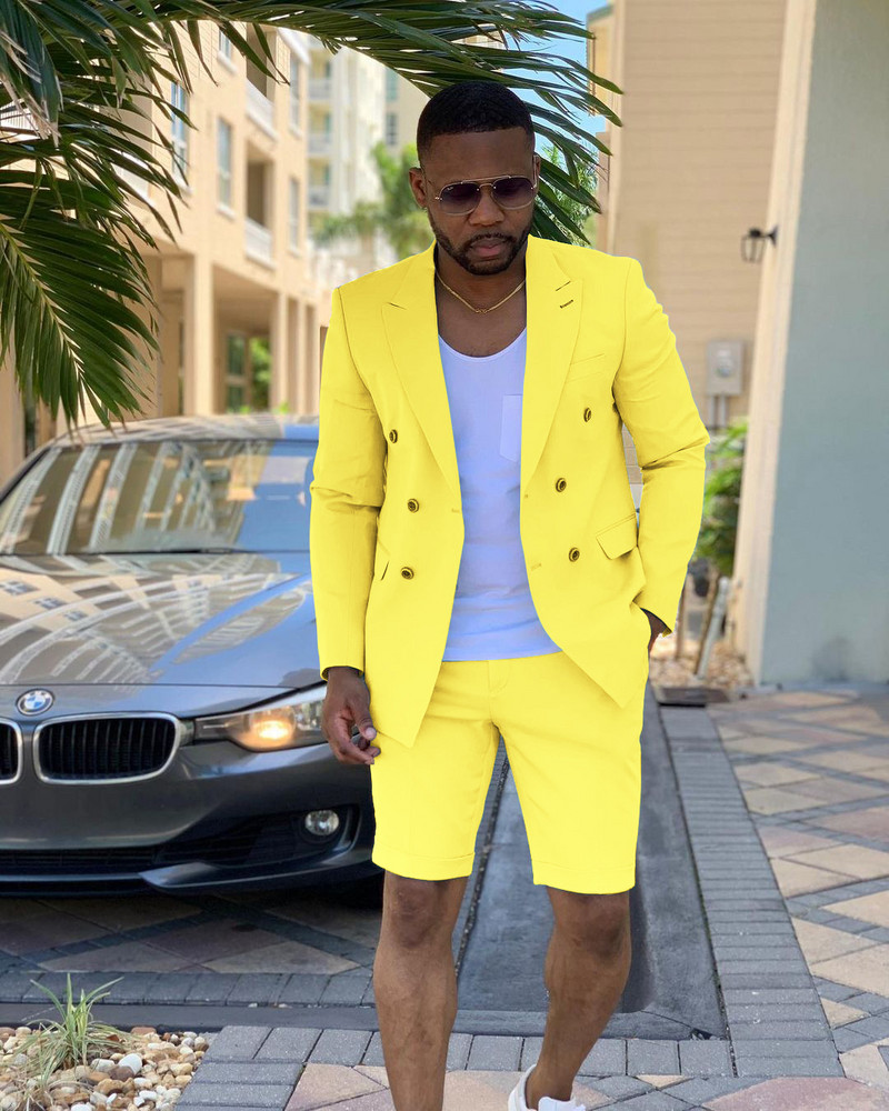 Testre szabott menta zöld, duplasoros férfi öltönyök rövid nadrágok nyári strand vőlegény öltöny Alkalmi üzleti esküvői legjobb férfi blézer