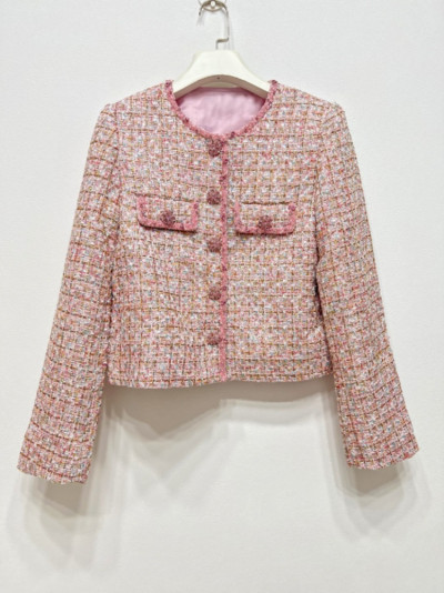 Új 2022 őszi téli tweed 2 részes szett női egysoros kardigán dzseki meleg pulóver dzseki + kötött mellény ruha koreai