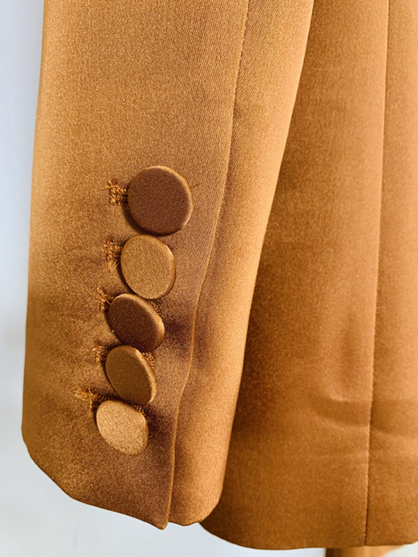 2022. őszi téli új barna öltöny szett Csúcs temperamentum Goddess divat formális blézer kabát egyenes széles szárú nadrág nadrág