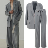 2021. ősz, 2 részes szettek Női blézerek széles szárú nadrágok divatos kabátok Alkalmi utcai ruházat Elegáns irodai női öltönyünk koreai stílusban