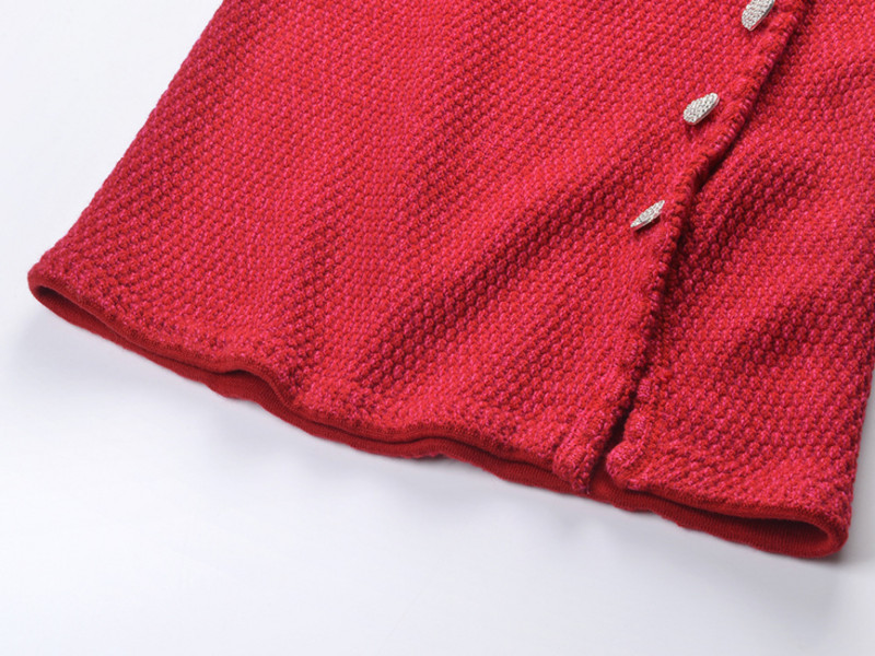 Ținute de Crăciun roșii Tricotaje vintage Set două piese Crop Top din lână Jachetă scurtă Palton Mini-fuste Seturi Dulci Costume 2 piese