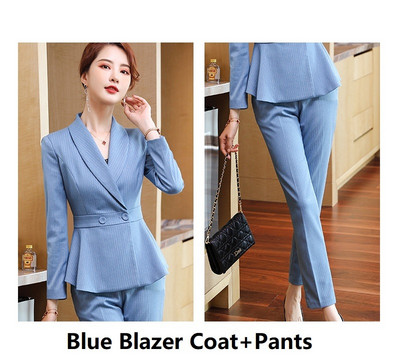 Tavaszi őszi formális OL Stílusok Professzionális női öltönyök nadrággal és kabáttal Kabát női blézer nadrág szett