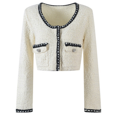 Divatos kétrészes szettek Női ruhák Elegáns pulóver Kardigánok Hosszú ujjú Mini szoknya Kötött Crop felsők Fehér öltöny Koreai Hölgy