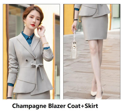 Kiváló minőségű szövet tavaszi őszi formális női öltönyök OL stílusok női irodai professzionális blézer nadrág szett nadrágkosztüm