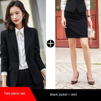 Elegáns, kétrészes szett nadrágkosztüm, női irodai női munka Alkalmi blézer szettek Téli kabát nadrágkosztüm, női 2022