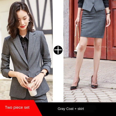 Elegáns, kétrészes szett nadrágkosztüm, női irodai női munka Alkalmi blézer szettek Téli kabát nadrágkosztüm, női 2022