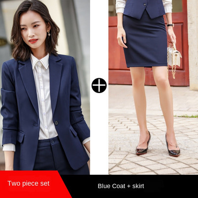 Elegáns, kétrészes szett nadrágkosztüm, női irodai női munka Alkalmi blézer szettek Téli kabát nadrágkosztüm, női 2022
