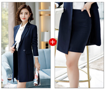 Női üzleti nadrágok öltönyök női irodai viselet női hosszú blézer öltöny formális 2 részes szett nadrág lakosztály őszi