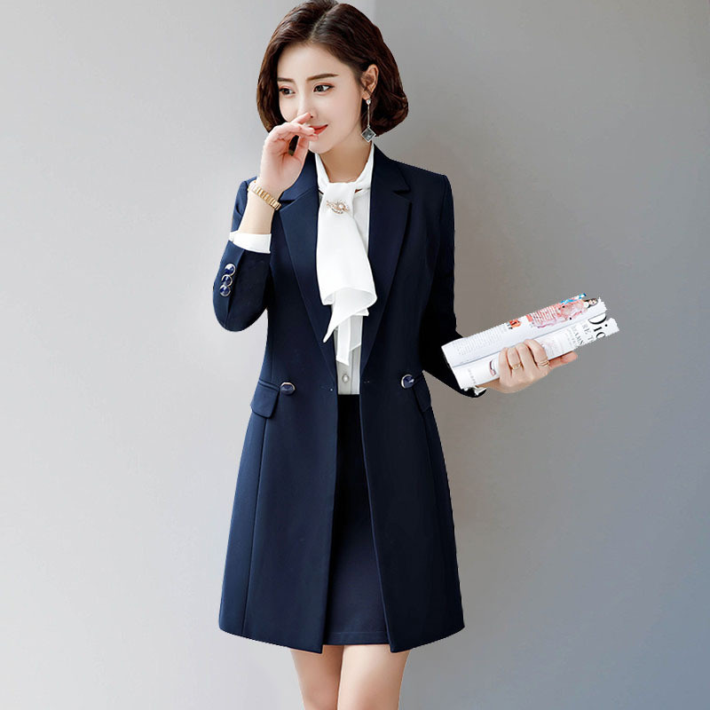 Női üzleti nadrágok öltönyök női irodai viselet női hosszú blézer öltöny formális 2 részes szett nadrág lakosztály őszi