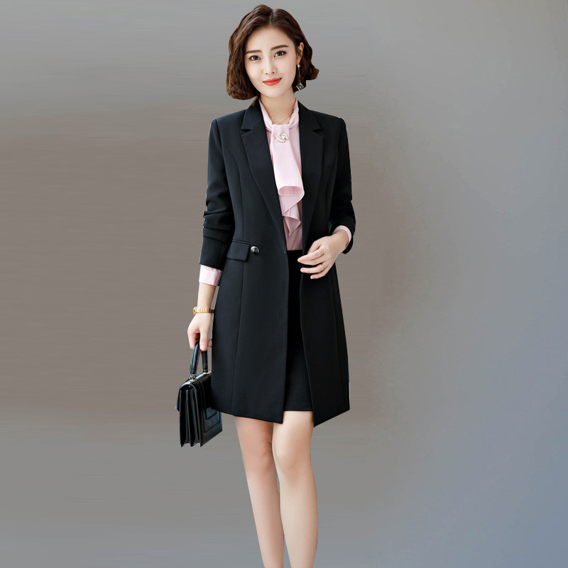 Női üzleti nadrágok öltönyök női irodai viselet női hosszú blézer öltöny formális 2 részes szett nadrág lakosztály őszi