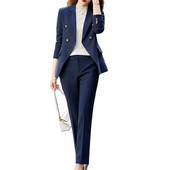 Női üzleti öltönyök őszi tél OL Stílusok Női irodai formai egyenruha formatervezési nadrágkosztümök hosszú ujjú női blézerek nagy méretű