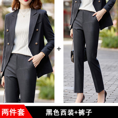 Női üzleti öltönyök őszi tél OL Stílusok Női irodai formai egyenruha formatervezési nadrágkosztümök hosszú ujjú női blézerek nagy méretű