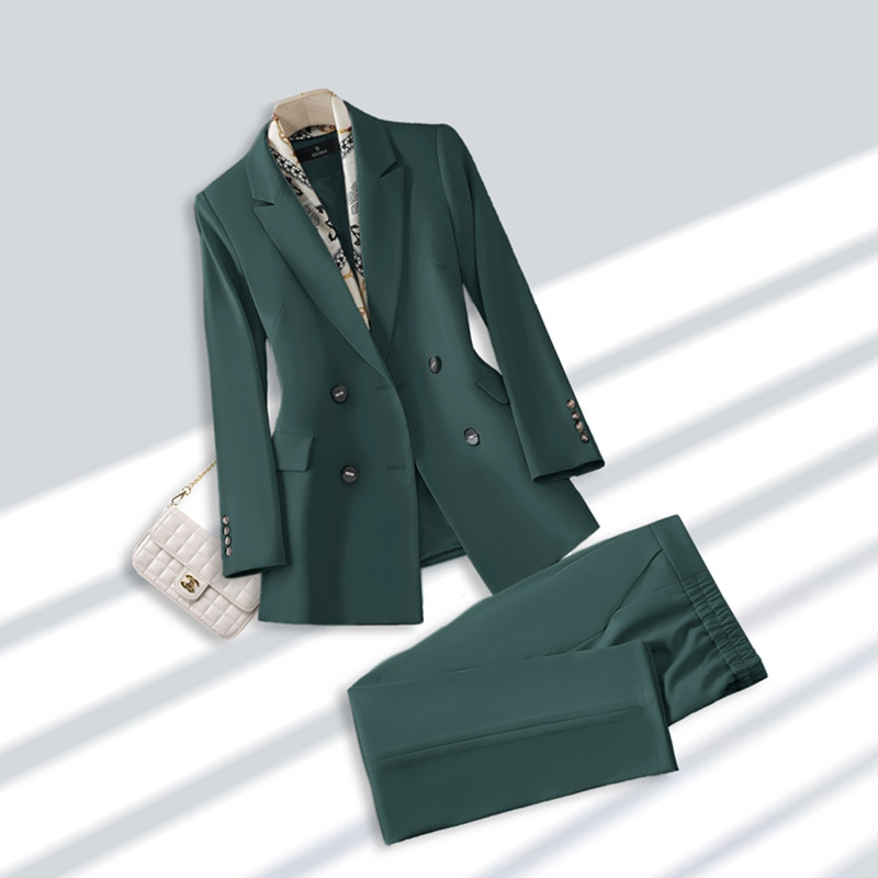 Koreai cpiece szett női öltönyök tavaszi elegáns, teljes ujjú flitteres blézer nadrág női irodai konjuntos női kabát és nadrág