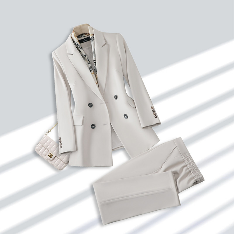 Koreai cpiece szett női öltönyök tavaszi elegáns, teljes ujjú flitteres blézer nadrág női irodai konjuntos női kabát és nadrág
