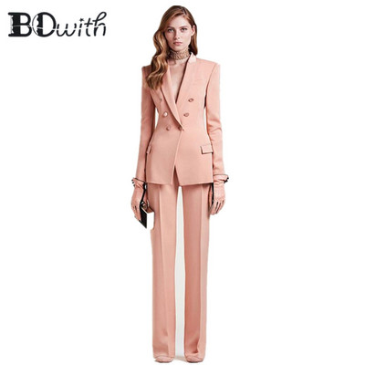 Királykék női nadrág szett Női nadrágkosztüm Munkanadrág öltöny OL női blézer (kabát + nadrág) női öltöny szett buli