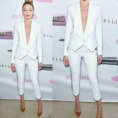 Királykék női nadrág szett Női nadrágkosztüm Munkanadrág öltöny OL női blézer (kabát + nadrág) női öltöny szett buli