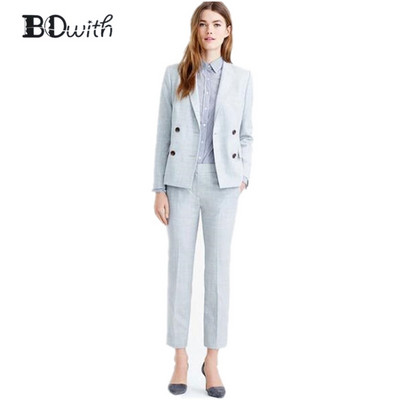 Királykék női nadrág szett Női nadrágkosztüm Munkanadrág öltöny OL női blézer (kabát + nadrág) női öltöny szett buli