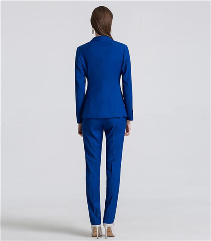 Királykék női nadrág szett Női nadrágkosztüm Munkanadrág öltöny OL női blézer (kabát + nadrág) női öltöny szett buli