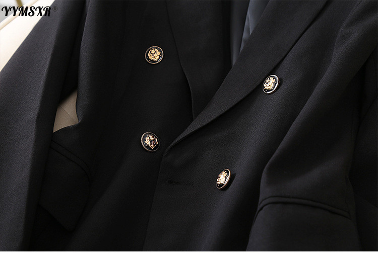 Professzionális női öltöny nadrág Kétrészes öltöny őszi és télen új, kiváló minőségű fekete női blézer alkalmi nadrág