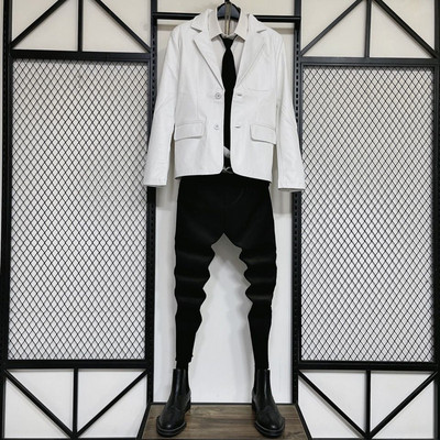 Férfi blézer öltöny nadrág szett Férfi Slim Fit báli ruha Üzleti blézer férfi dzseki nadrággal, kétrészes fekete készletek