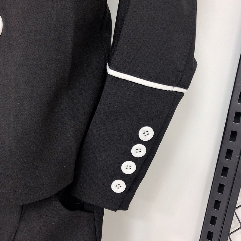 Férfi blézer öltöny nadrág szett Férfi Slim Fit báli ruha Üzleti blézer férfi dzseki nadrággal, kétrészes fekete készletek